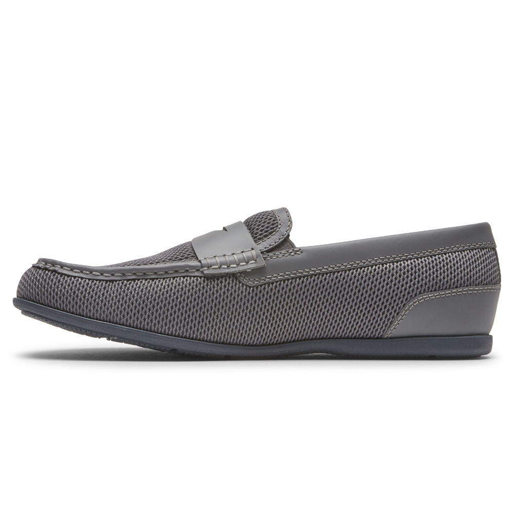 Rockport Singapore Mens Slip-On - Malcom Soft Moc Toe Grey - OM7869435